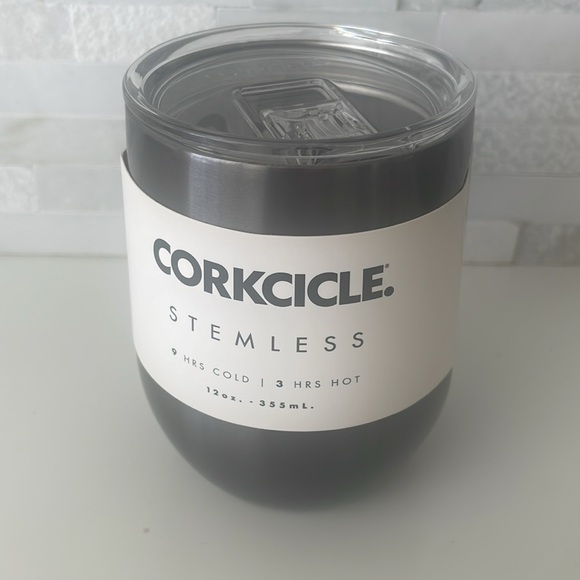 NWT Corkcicle Stemless Wine Glass 12oz gun metal gray - Picture 1 of 7